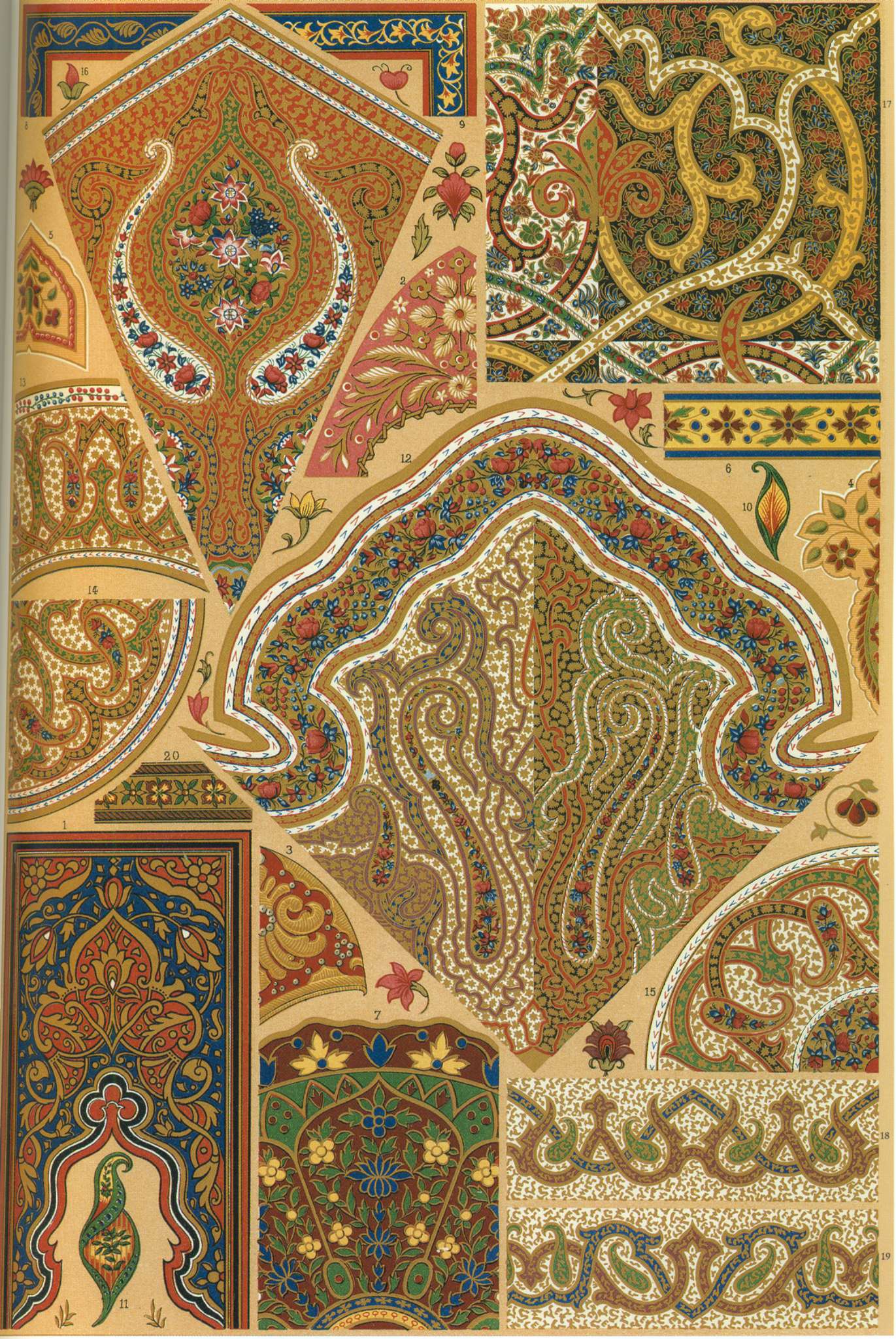 Растительные мотивы, вертикальные фризы, бордюры и др